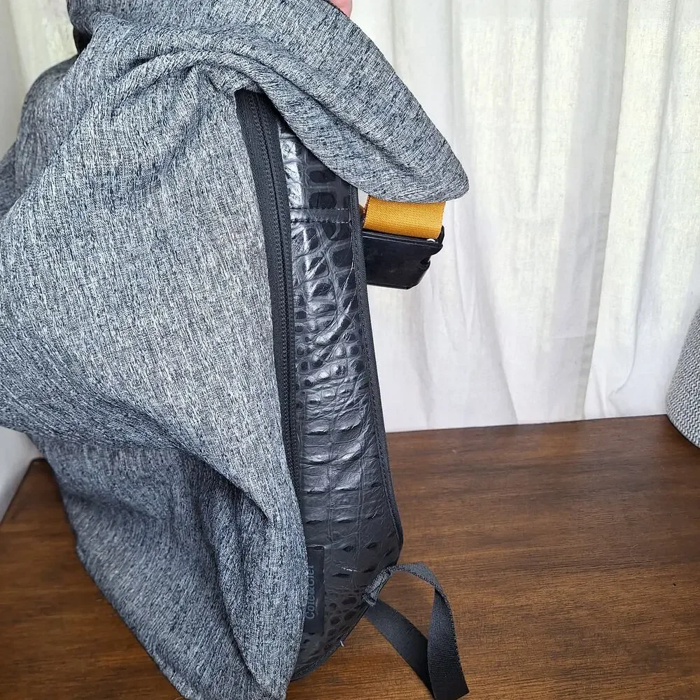 Cote&Ciel Nile Basalt Eco Yarn Backpack | Manganite Gray black travel bag large